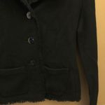 Talbots Petites Merino Wool Fringe Blazer Sweater Black Size P Photo 4