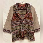 Free People ‎ Tan Wool Blend Aztec Cardigan Size Small Photo 1