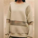 Anthropologie By Mesh Paneled Sweatshirt Sage Green XL comfy Athleisure cozy Photo 10