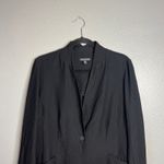 Eileen Fisher  Black Collarless Crepe Jacket Blazer Size M One Button Travel Photo 2