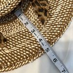 Stylish Woven Floppy Hat with Leopard and Bead Accents EUC Brown Photo 3