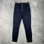 J Brand Jeans Lillie High Rise Crop Button Fly Dark Wash Denim Blue Womens 2 26 Photo 1