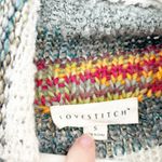 Lovestitch Fall Lagenlook Striped Open Front Wool Blend Knit Cardigan Size S Photo 2