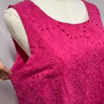 Sigrid Olsen Sigrid Olson Pink Floral Eyelet Dress Sleeveless 100% Cotton Womens L New Spring Photo 5