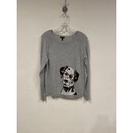 Talbots  Sweater Womens Medium Gray Dalmatian Dog Graphic Crewneck Pullover Photo 1