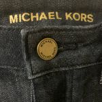 Michael Kors Cropped Gold Studded Jeans with Fringe Hem Photo 5