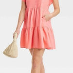 Universal Threads 🆕 Universal Thread Linen Blend Flutter Short Sleeve Mini Skater Dress Photo 0