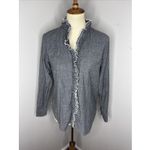 Isabel Marant  Etoile Ruffle Trimmed Lawendy Blouse‎ in Grey Sz 42 Photo 1