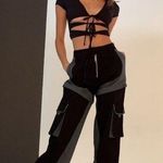 I am gia I.AM.GIA Pant Frances Cargo Pockets Removable Shorts Zipper Baggy Black S GUC Photo 0