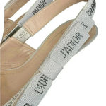 Dior Christian  Nude Chrome Shoes With Crystal On The Side Ribbon Band. Photo 6