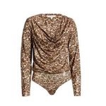 WAYF NWT  X Nordstrom Solano Leopard-Print Cowl-Neck Bodysuit Photo 3