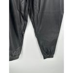 Sierra Pants Women XL NWT Black Faux Leather Pull On Joggers PU Coated Photo 2