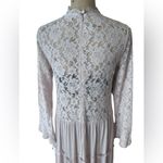 Nwt Blue B Boat Neck Romance Lace Boho Ruffle Women’s Maxi Dress size Small Pink Photo 4