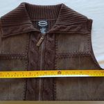 Designer Studio Original VINTAGE Brown leather and knit patchwork vest M Size M Photo 8