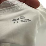 Aerie White Cheeky Lettuce Hem Bikini Bathing Suit Bottoms White Eyelet medium Photo 3