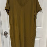 Garnet Hill Nwot  Olive V-Neck Tunic dress large Photo 0