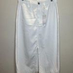 Paige Women's Waist Size 4 White Front Slit Midi Skirt NWT Photo 0