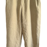 Quince | 100% Linen Relaxed Fit Tapered Ankle Pull on pants Tan Khaki | Large Photo 0