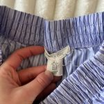 Happily Gray Striped Blue Women's Shorts Photo 3