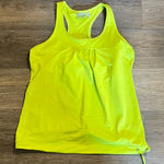 Athleta  Tinker Green Racerback Tank Top Drawstring Hem Built in Sports Bra XL Photo 0