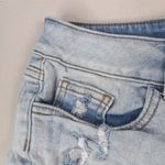 VS PiNK 0 27 Shorty Destroyed Light Wash Denim Raw Hem Jeans Shorts Blue Photo 3