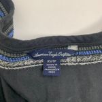 American Eagle  Outfitters Black & Blue Embroidered Boho Top XS Photo 1