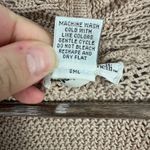 Valerie Bertinelli  Cardigan M Beige Open Knit Crochet Boho Neutral Minimalist Photo 3