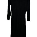 VTG Ellen Ashley Sweater Dress 100% Wool 3/4 Sleeve Turtleneck Knit Black Small Photo 0