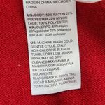 Chico's Red Sweater Poncho with Black Lace Trim NWT Size Small/Medium Red Poncho Photo 7