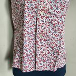 Vintage American Flag Print Sleeveless Button Down Shirt Red Size 12 Photo 3