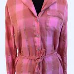 Victoria's Secret  Pink Plaid Pajama Romper with gold accents Size XS Photo 1