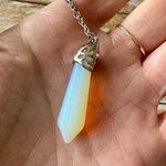 🫧Pendulum Opalite Pendant w/ Silver Chain🫧 White Photo 0