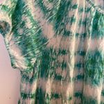 CHAPS  Womens Top Bouse Shirt L Large Green & White Striped Print Beachy Beach Photo 2