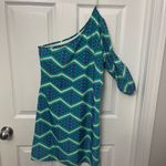 One shoulder dress! Green Photo 1