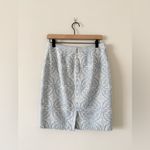 Halogen Pencil Skirt in Light Blue & White Jacquard Size 6 Photo 6