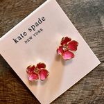 Kate Spade NEW pink flower stud earrings with cz centers Photo 0