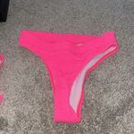 Amazon New swim crinkle texture hot pink padded swim suit bra size small Photo 8