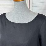 Anthropologie Meadow Rue Olathe Tiered Fringe Hem Linen Boxy Shirt Black Small Photo 4