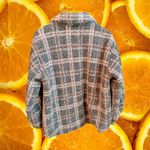 Democracy  Plaid Fuzzy Fleece Lined Shirt Jacket Womens Medium  Button Up Photo 5