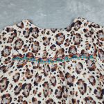 Savanna Jane Women's Top M Blouse Animal Print Embroidered Long Sleeve Western Brown Size M Photo 8