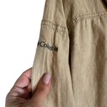 Columbia Beige Long Sleeve Hooded Cotton Hemp Blend Hiking Shirt Women Sz S Photo 9