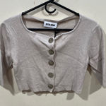 NWT Rita Row cropped cardigan in a light beige ribbed materia size small Photo 0