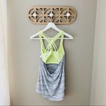 Lululemon Slay The Studio 2-in-1 Tank Gray/Yellow Sz 2 Photo 3