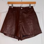 Princess Polly Brown Leather Shorts Photo 0