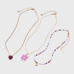 Universal Threads Universal Thread Sunflower and Heart Necklace 3 Piece Set -‎ Gold Tone - NWT Photo 1