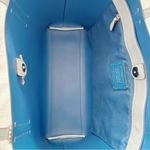 Coach Pastel Blue Genuine Leather Large Avenue Tote Bag Photo 8