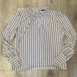 Adrianna Papell  Medium Striped Mock Turtle Neck Blouse Medium Photo 0