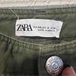 ZARA  Green Cotton High Waisted Cargo pants size 2 Photo 2