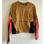 Nike running dri fit sweatshirt size Medium . Mustard, Orange And Navy Blue Photo 1