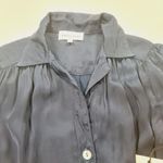 Bella Dahl  Gathered Button Front Jumpsuit in Blue Lake Small Photo 6